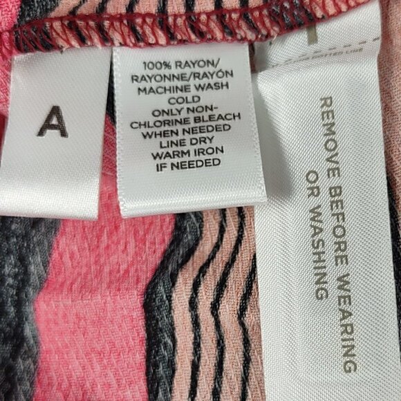 Ann Taylor LOFT Sleeveless Lightweight Striped Pink Red Shift Dress. Size MP - Picture 8 of 8